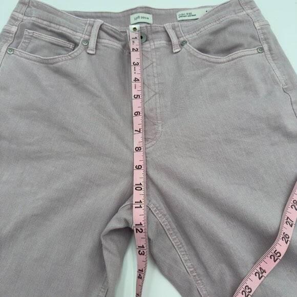 J. Jill High-Rise Straight Leg Crop Lavender Denim 10R Raw Hemmed Stretch Casual - Picture 13 of 14
